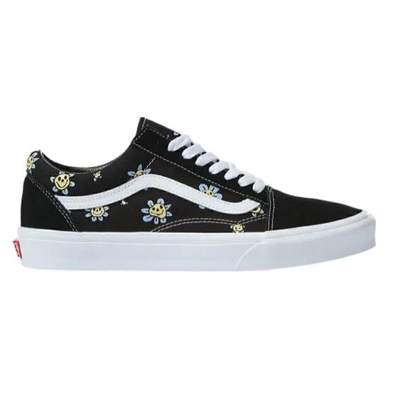 vans men old skool trippy grin floral black size 10(please see description) - Picture 1 of 9